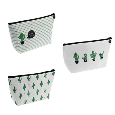 Tas Cuci Perlengkapan Mandi yang Dapat Dicuci Kosmetik Kapas Kanvas Tas Ritsleting Dengan Ritsleting