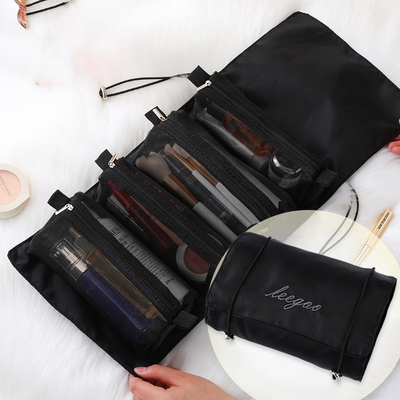 Four In One Mesh Lipat Makeup Wash Bag Travel Portable Makeup Brush Storage