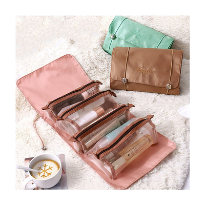 Four In One Mesh Lipat Makeup Wash Bag Travel Portable Makeup Brush Storage