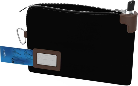 Kantong Uang Tunai, Kantong Notaris dengan Kunci, 2 Kunci, Kantong Dokumen Tahan Air, Dompet Uang dengan Ritsleting, 11.7 x 8.3 Inci, Kantong Setoran dan Dompet Perjalanan Lindungi Paspor, Uang Tunai, Cek, Kartu Kredit