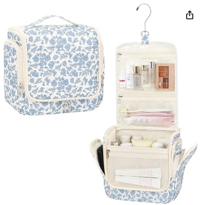 Tas Toiletries Gantung Pria, Tas Rias Perjalanan Wanita, Organizer Toiletries Besar Biru Tahan Air Dopp Kit Cukur Kantong Mandi, Tas Kebersihan Kamar Mandi, Perlengkapan Perjalanan Kabin